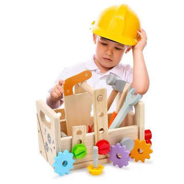 Lucky Baby Montessori Educative Wooden Construction Tool Set