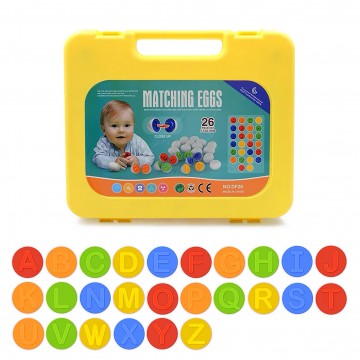 Lucky Baby Montessori Educative Matching 26pcs Eggs for Kids with Yellow Holder - Alphabet