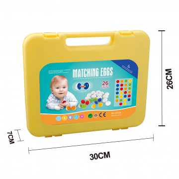 Lucky Baby Montessori Educative Matching 26pcs Eggs for Kids with Yellow Holder - Alphabet