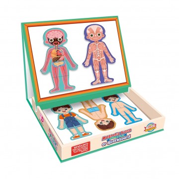 Lucky Baby Montessori Educative Human Body Anatomy Magnetic Puzzle With Drawing Board