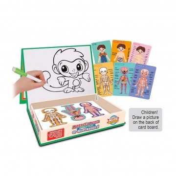 Lucky Baby Montessori Educative Human Body Anatomy Magnetic Puzzle With Drawing Board