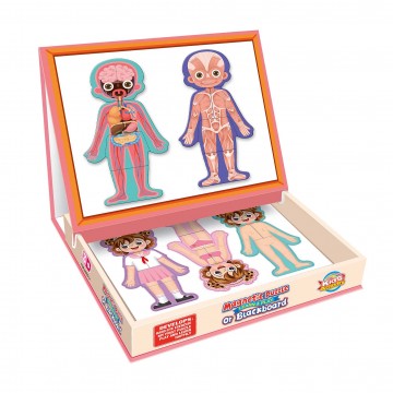 Lucky Baby Montessori Educative Human Body Anatomy Magnetic Puzzle With Drawing Board