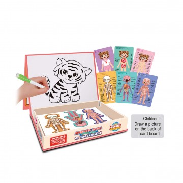 Lucky Baby Montessori Educative Human Body Anatomy Magnetic Puzzle With Drawing Board