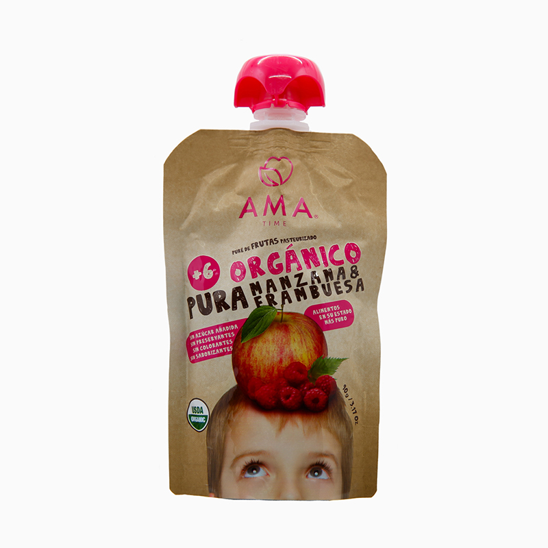 AMA Time Organic Apple & Raspberry Puree (6m+)
