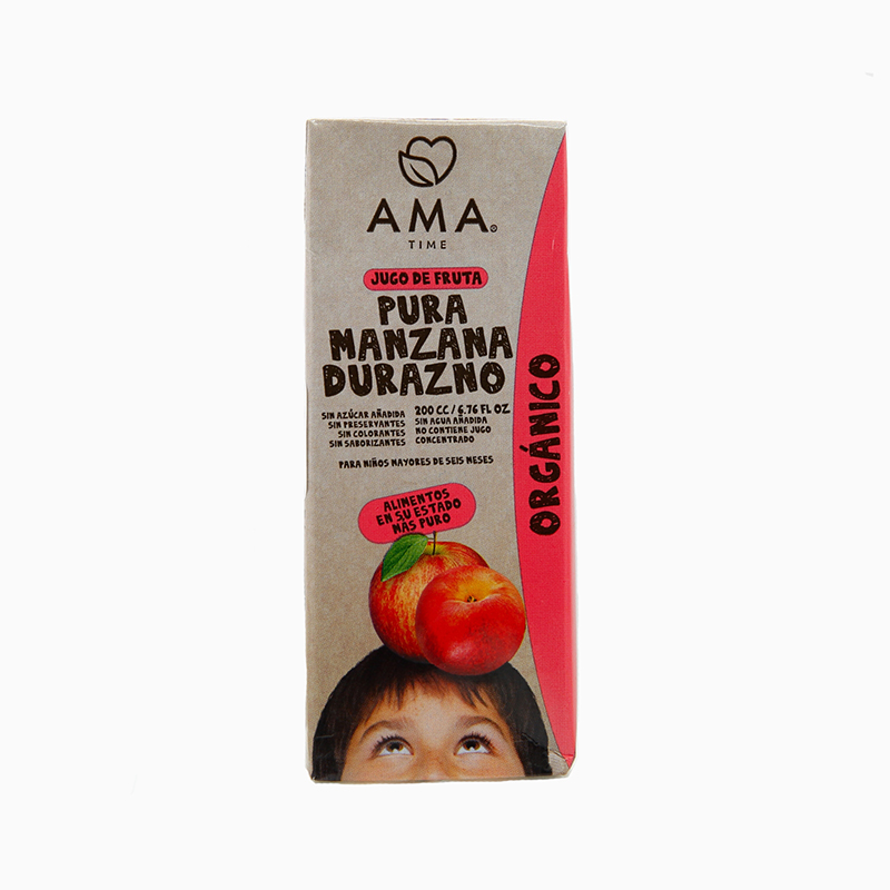 AMA Time Organic Peach and Apple Juice 200ml - Bundle of 2