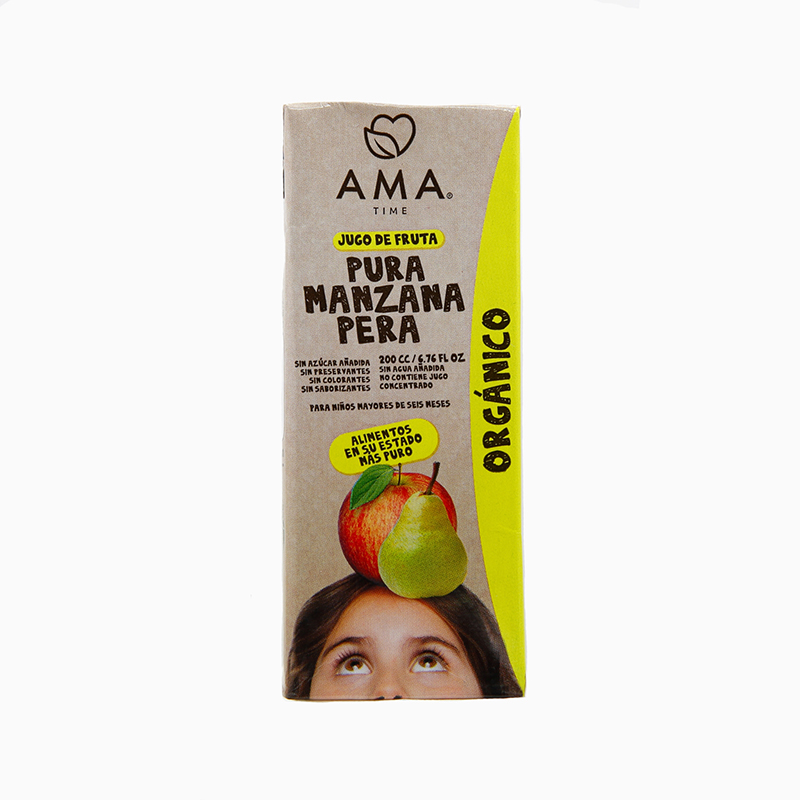 AMA Time Organic Pear and Apple Juice 200ml - Bundle of 2