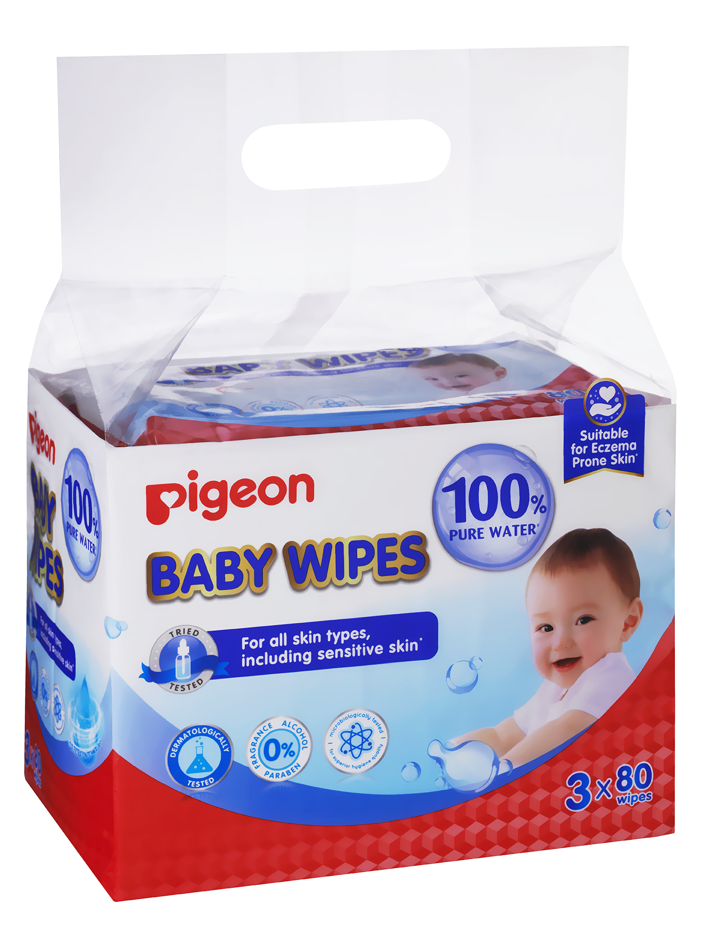 baby-fair Pigeon Baby Wipes 80 Sheets Water Base 3 In 1 Bag (PG-78099)
