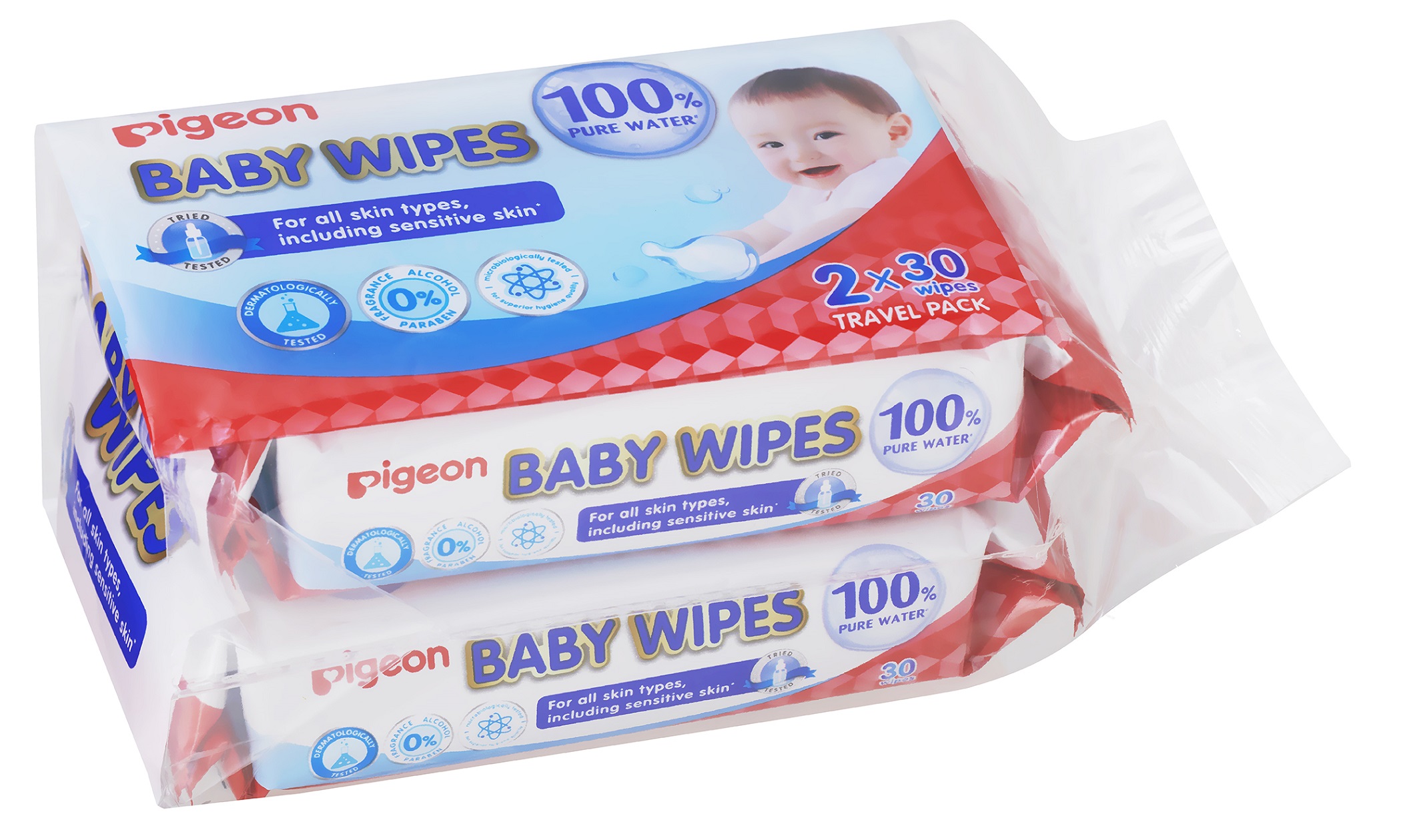 baby-fair Pigeon Baby Wipes 30 Sheets Water Base 2 In 1 Bag (PG-78101)