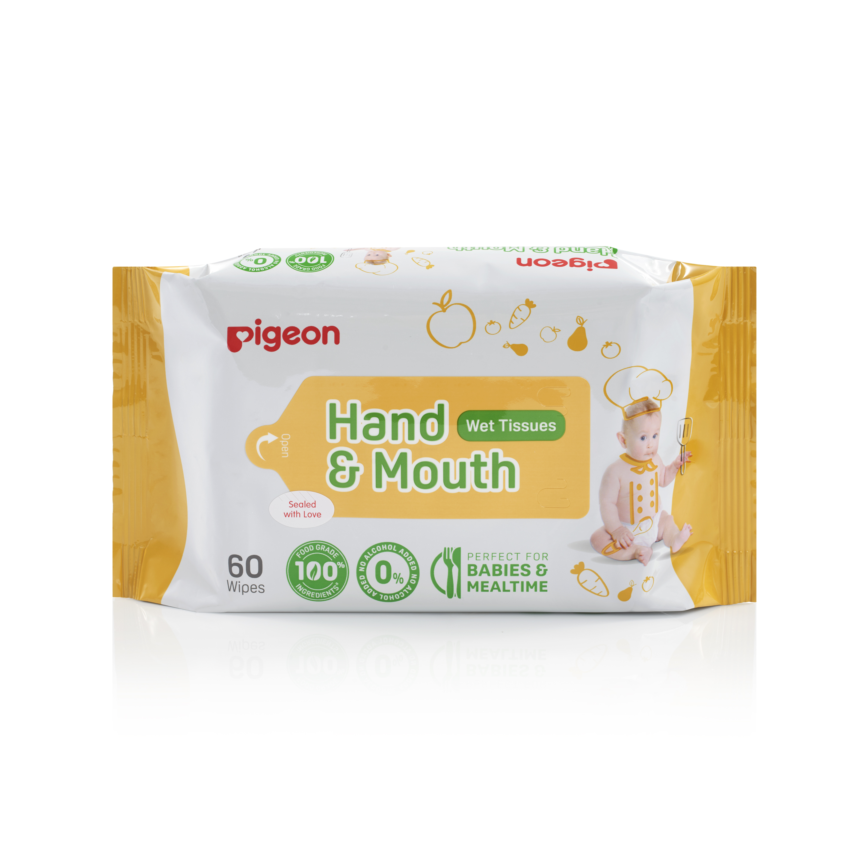 Pigeon Hand & Mouth Wet Tissues 60S 2 In 1 Pack (PG-79508S)