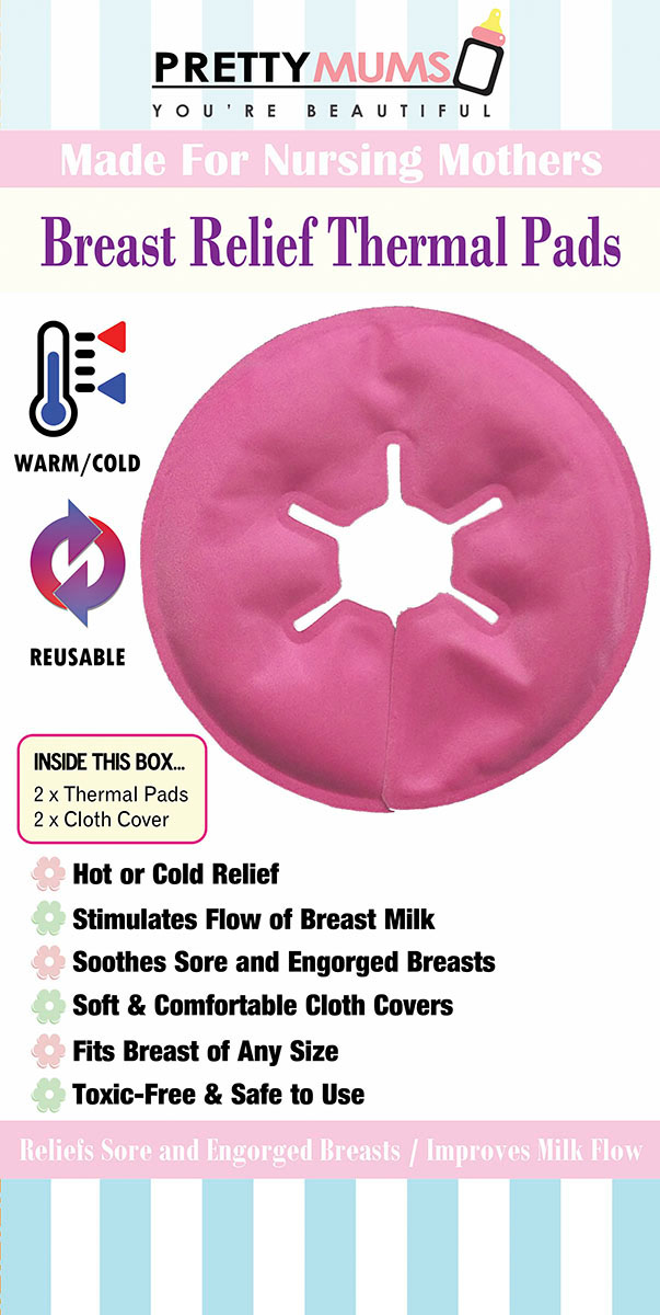 PrettyMums Breast Thermal Relief Gel Pads (Blue/Pink)