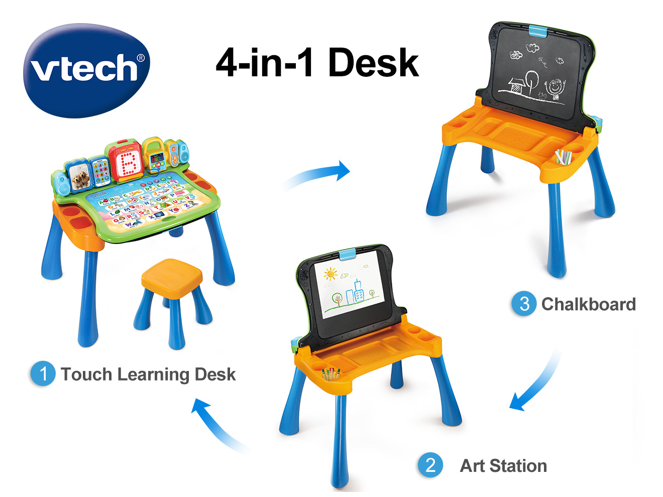 Vtech New 4 In 1 Touch N Learn Desk (80-195803)