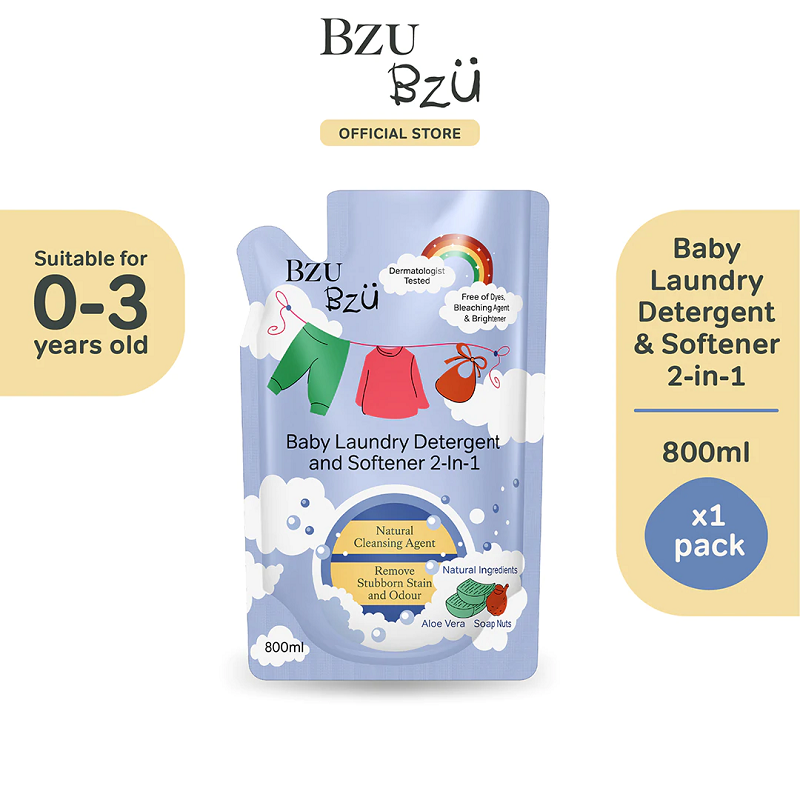 baby-fair Bzu Bzu Baby Laundry Detergent and Softener 2-in-1 - Refill 800ml
