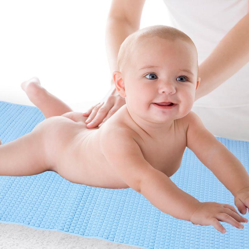 Lucky Baby Air-Filled™ Rubber Cot Sheet - Blue/Green