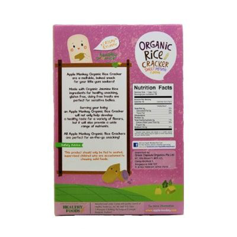 Apple Monkey Organic Rice Cracker 3g x 10 - Sweet Potato
