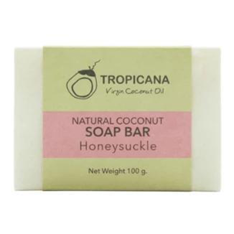 Tropicana Natural Coconut Oil Soap Bar 100g - Honeysuckle