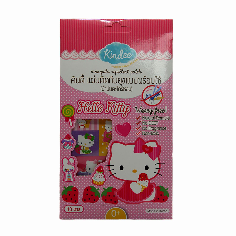 Kindee Mosquito Repellent Patch - Hello Kitty (10pcs) -5g