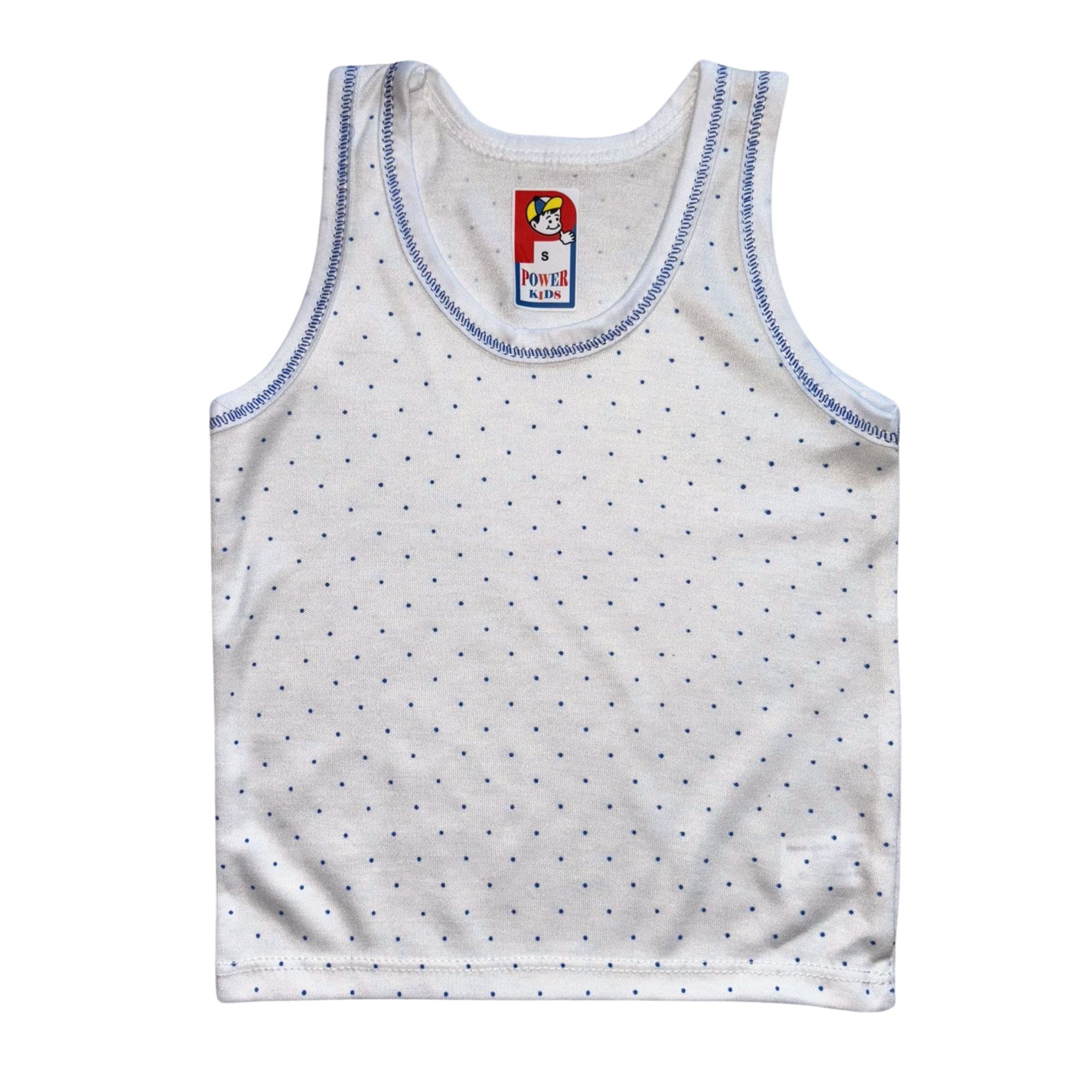 Power Kids Polka Dot Singlet - Blue