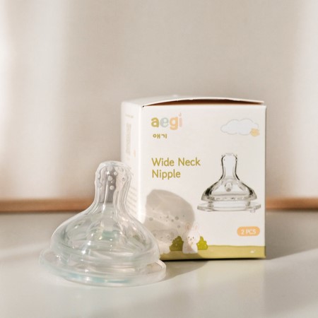 AEGI Wide Neck Bottle Nipple (2pcs in 1 box)