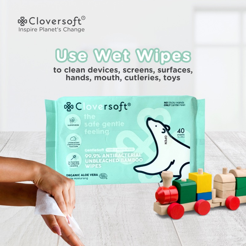 Cloversoft Plant-Based Unbleached Bamboo 99.9%25 Antibacterial Organic Wet Wipes