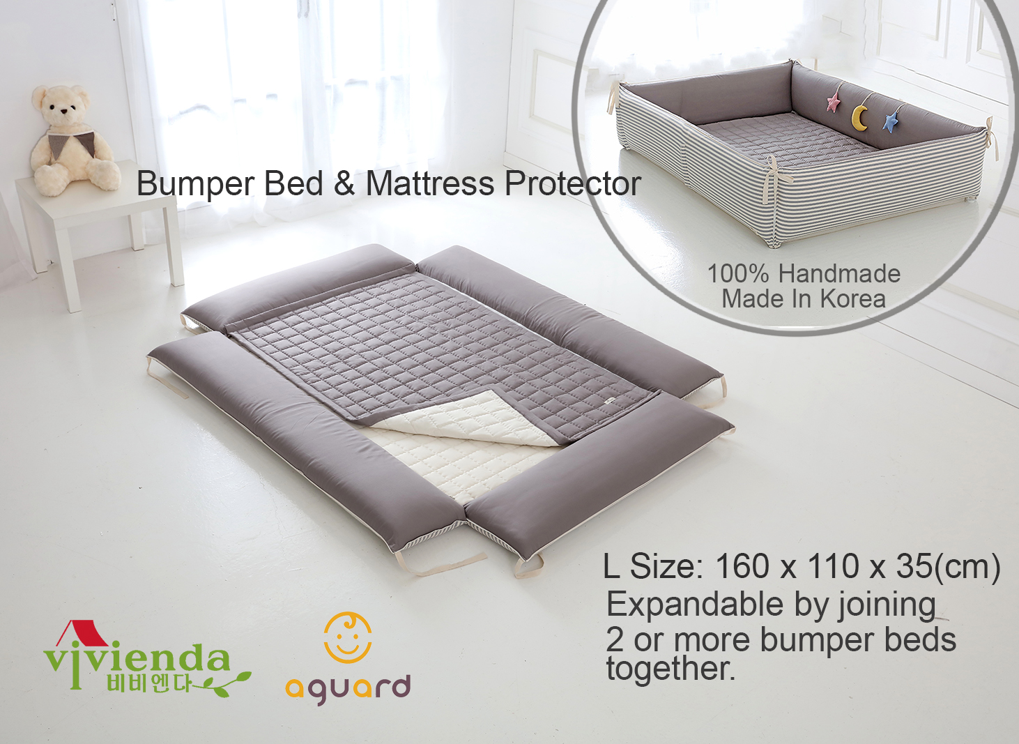AGUARD Bumper Bed - Size L with Mattress Protector