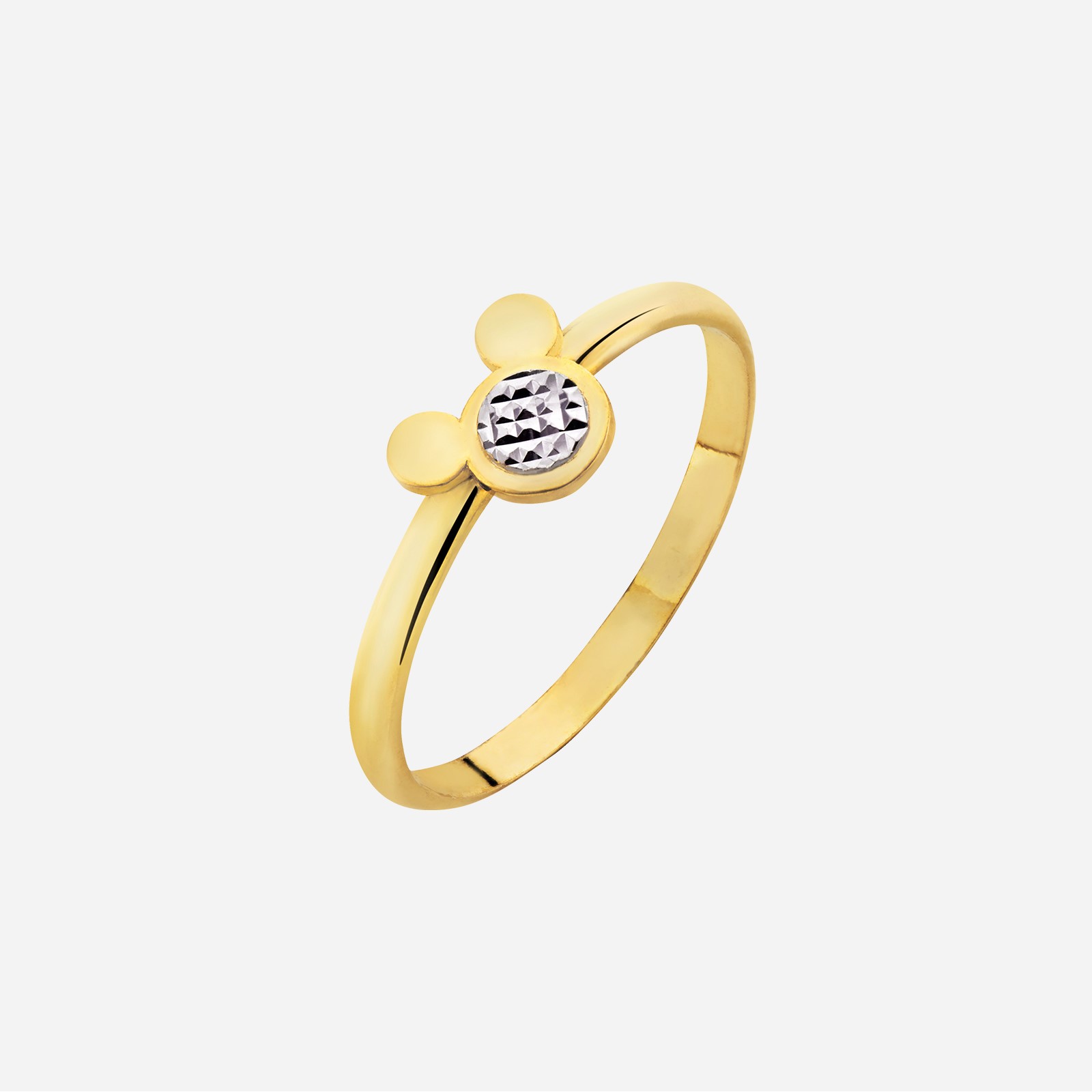 Poh Heng HK Size 12 Disney Mickey Ring in 22K Yellow White Gold	