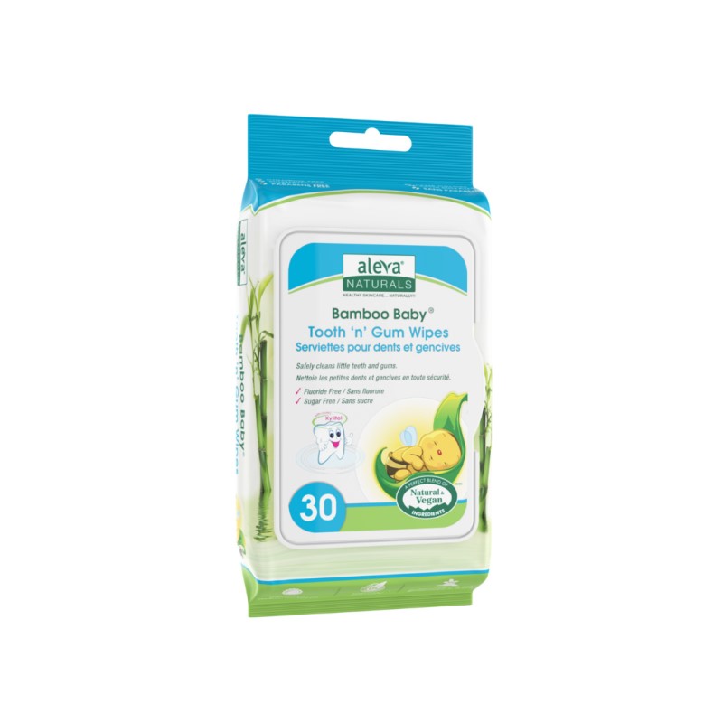 Aleva Naturals Bamboo Baby Tooth 'n' Gum Wipes (30 Sheets)