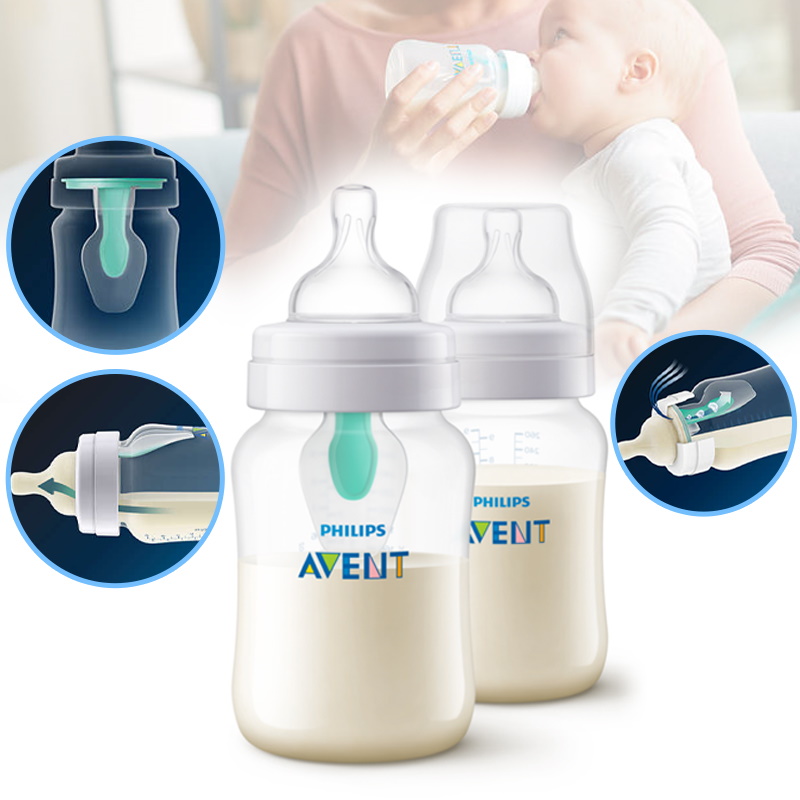 Philips Avent 125ml Anti-Colic PP Bottles with Airfree Vent (Twin Pack) SCF810/24