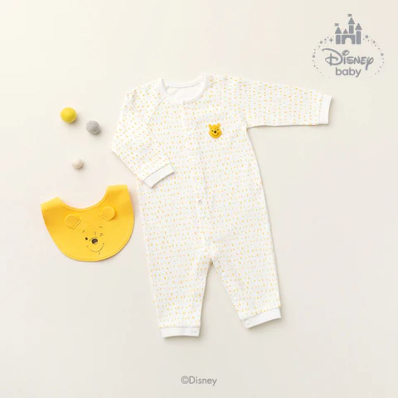 (Buy 3 1 Free) Agabang x Disney Baby Winnie the Pooh Baby Jumpsuit With Bib
