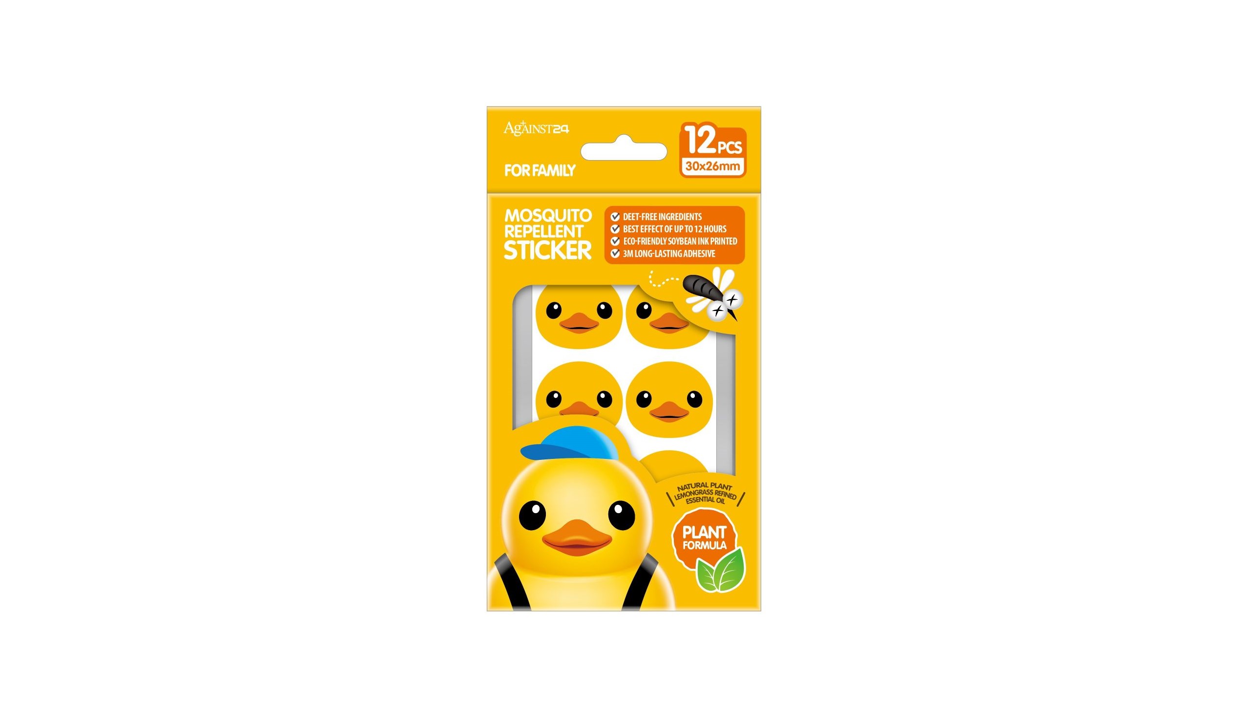 baby-fair Against24 Rubber Duck Mosquito Repellent Sticker 12s