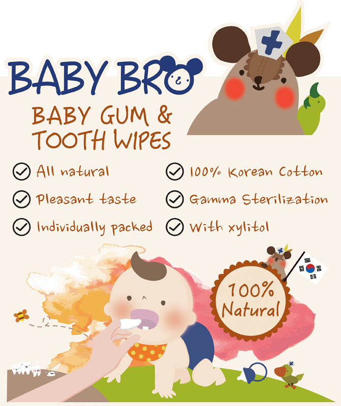 BabyBro Gum & Tooth Wipes (25Pcs/Box) - Buy 3 Boxes Free 1 Box