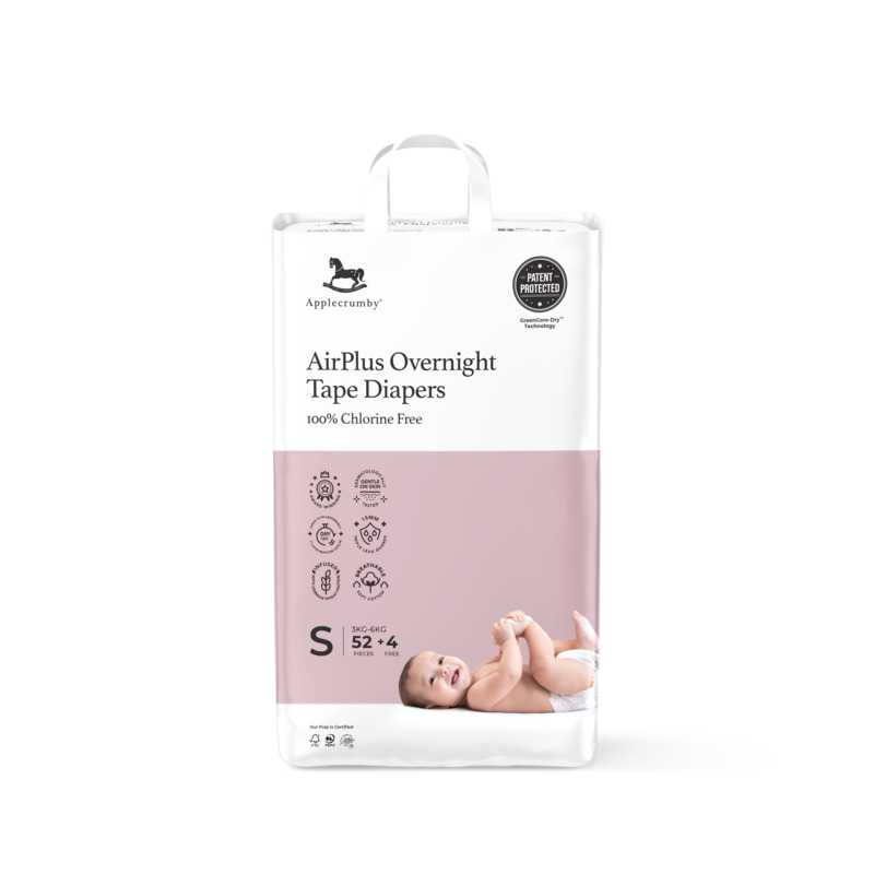 Applecrumby AirPlus Overnight Mega-Tape Diapers