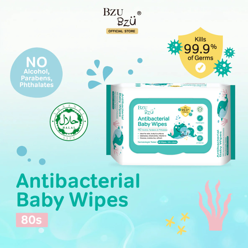 DAILY AT 2PM! Bzu Bzu Ultra Gentle Baby Wipes 80s *Limited to 1pc Per Customer, Whilst Stocks Last!