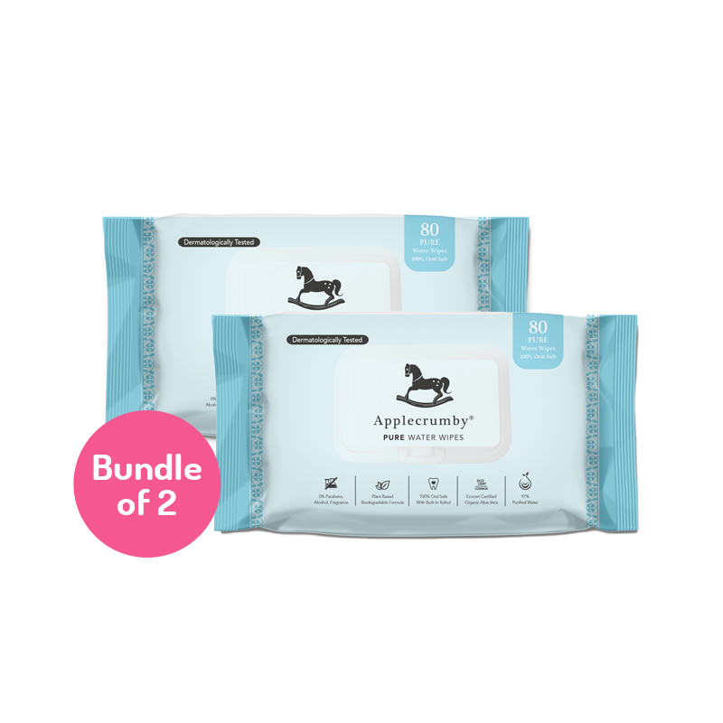 (Bundle of 2) Applecrumby Pure Water Wipes 80s
