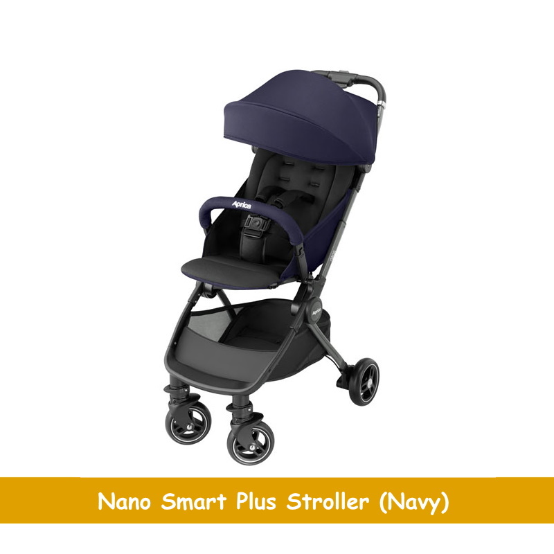 Aprica Nano Smart Plus Stroller (Navy /Grey/Red) + Free 1 Year Warranty