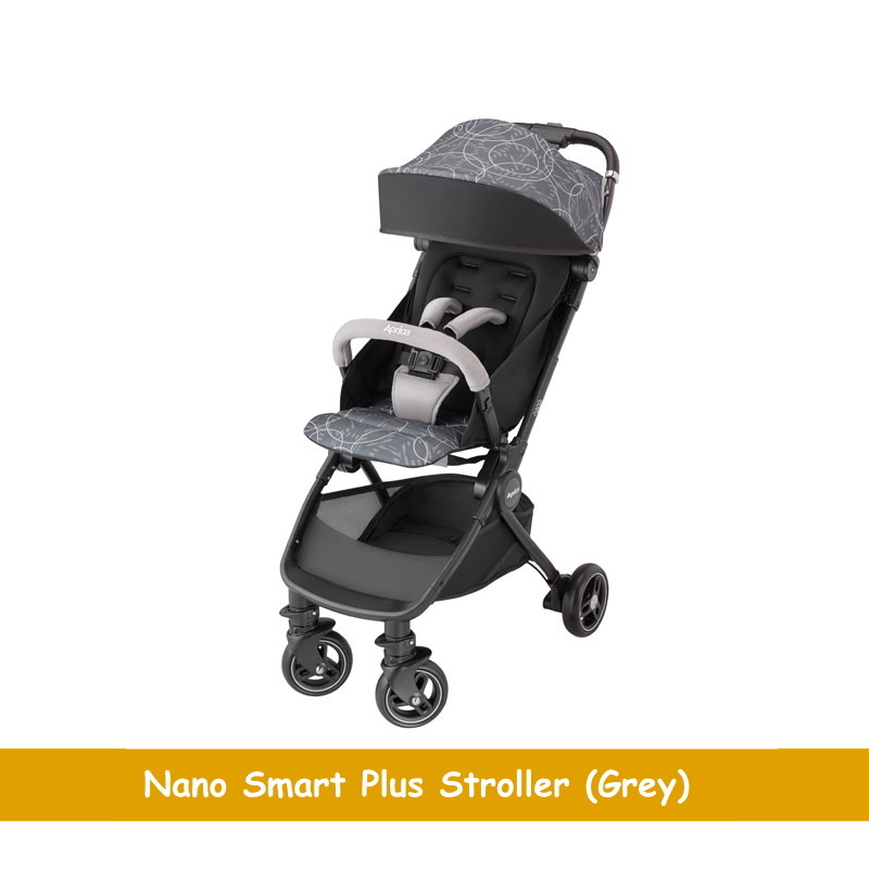 Aprica Nano Smart Plus Stroller (Navy /Grey/Red) + Free 1 Year Warranty