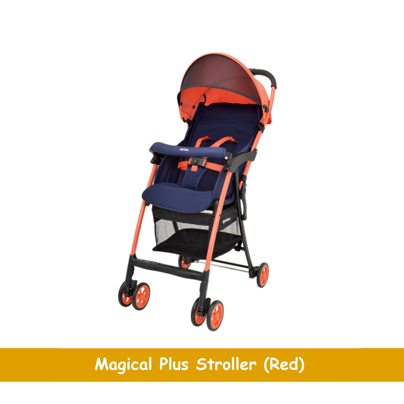 Aprica Magical Plus Stroller (Red/Blue) + Free 1 Year Warranty