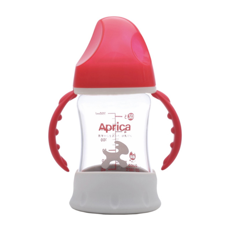 Aprica Wide mouth Drop Resistant Glass Bottle 150ml + Free 1 Year Warranty