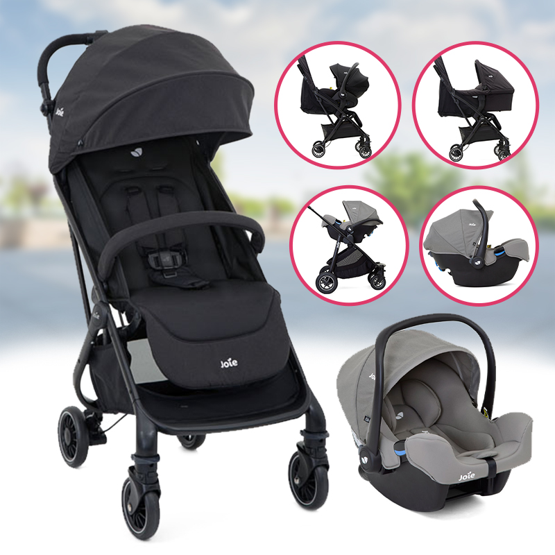 Joie Tourist Coal Stroller + iSnug Infant Carseat Travel System