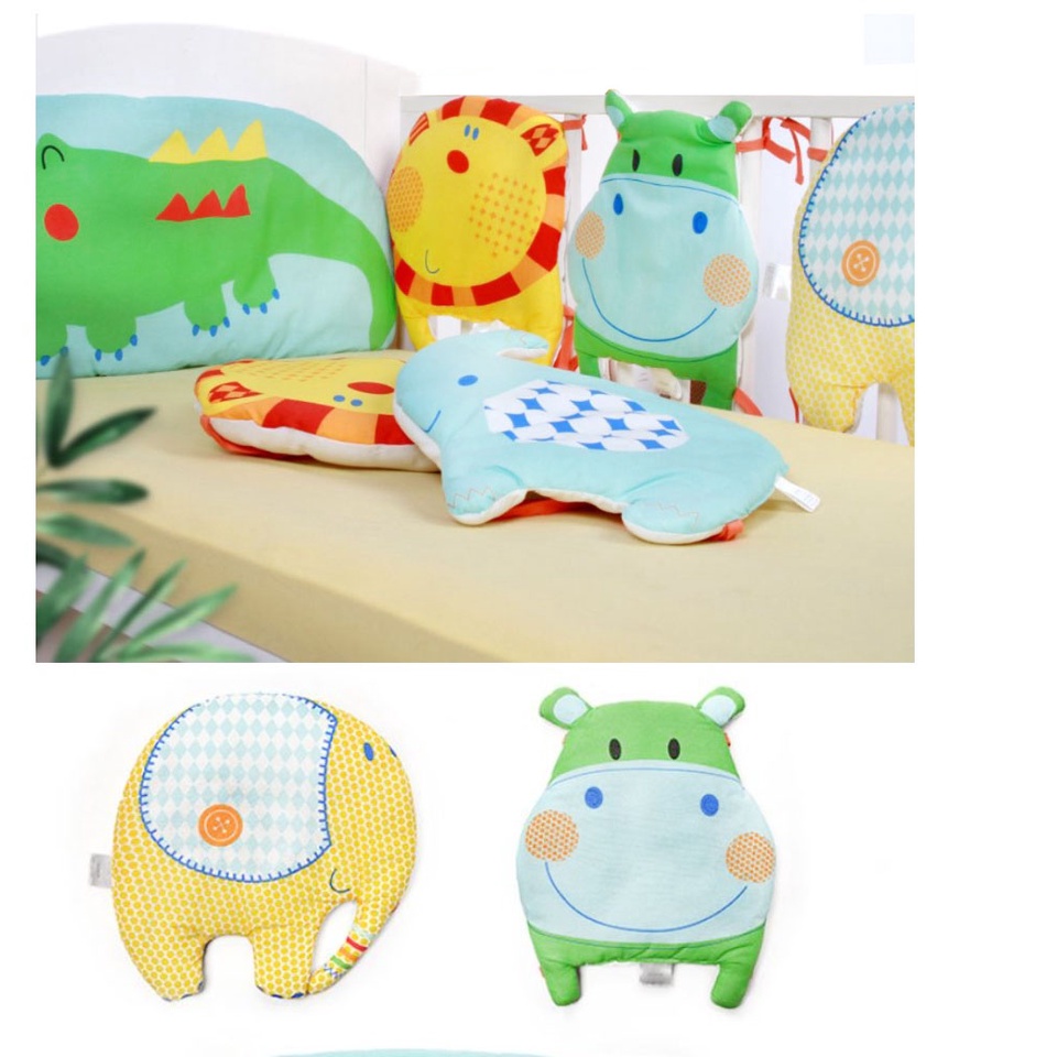 Momobebe 2in1 Baby Bed Bumper 3D soft cute animals colorful 