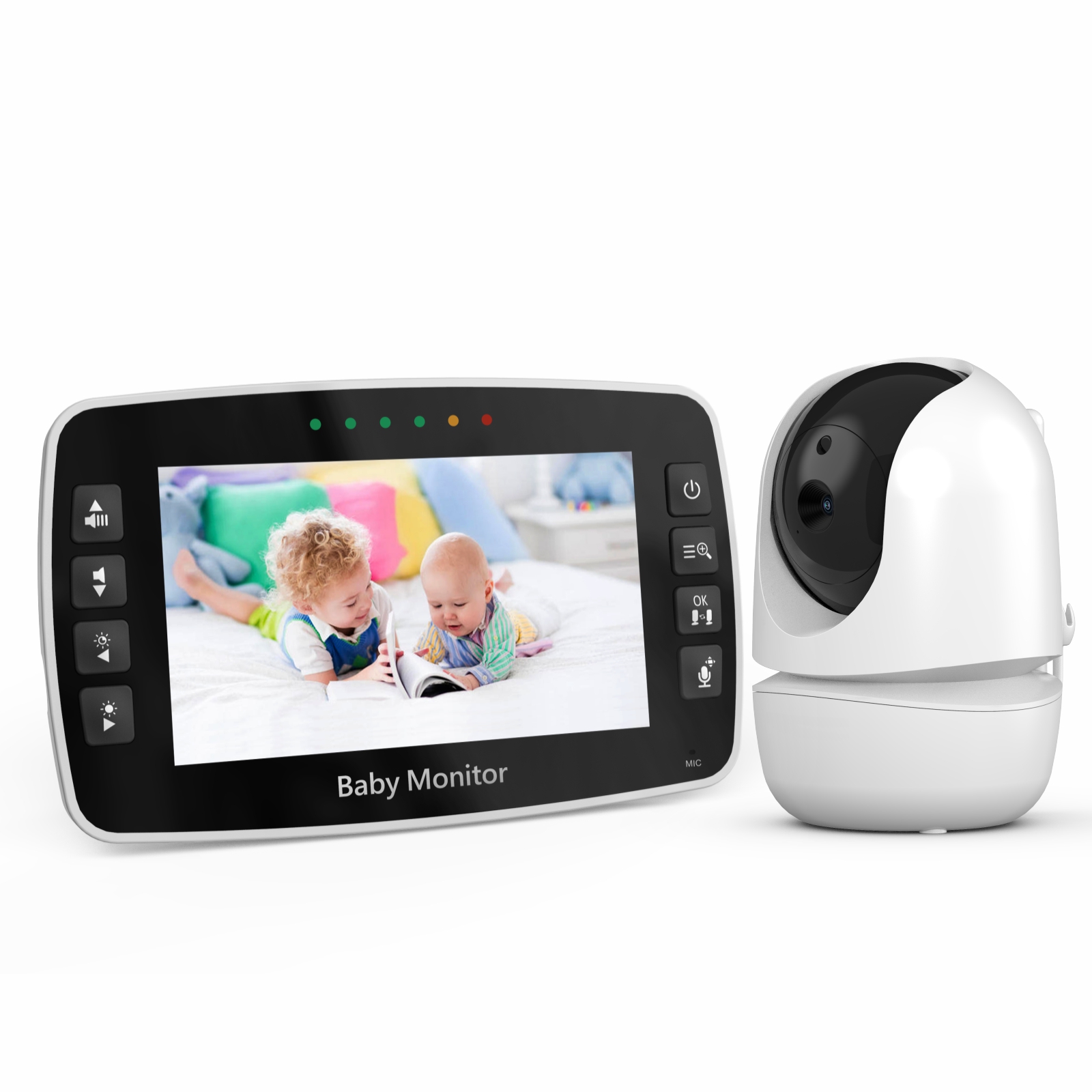 Momobebe  4.3 Inch Wireless Baby Monitor Intercom with 355 Degree Wide Angle and Night Vision