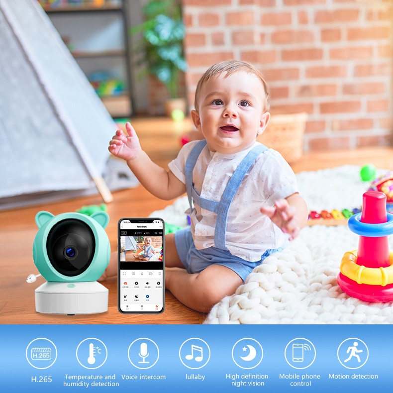 Momobebe Smartphone App Baby monitor Video Audio 355 degree camera night version two way talk