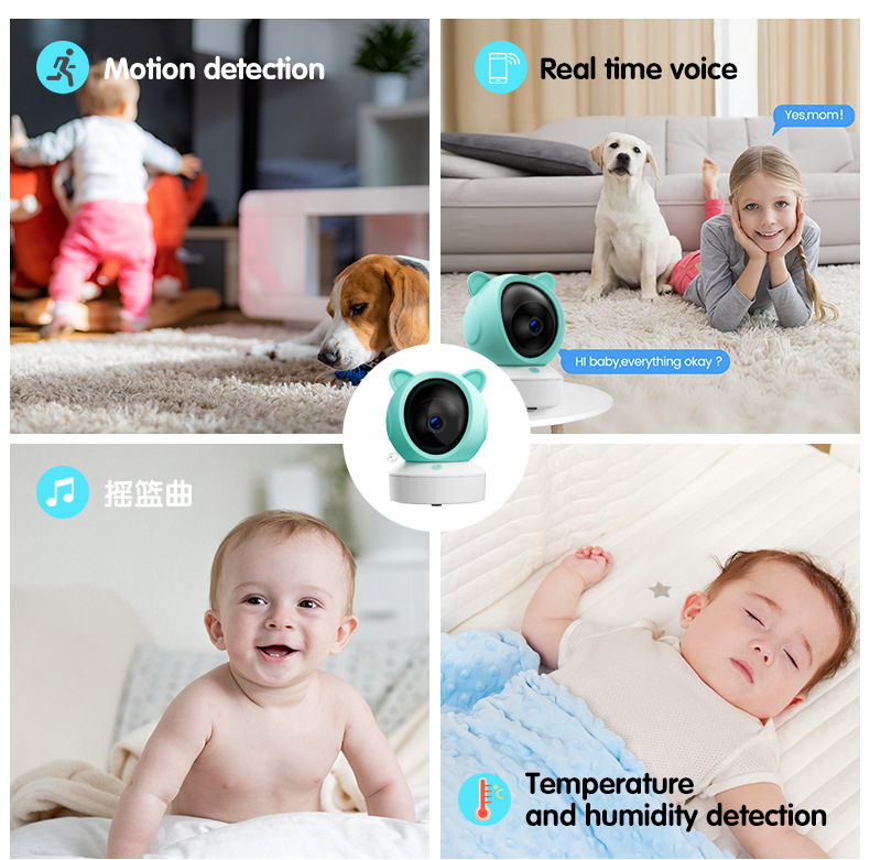 Momobebe Smartphone App Baby monitor Video Audio 355 degree camera night version two way talk