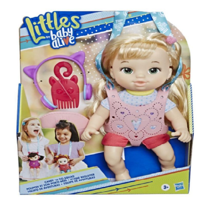 baby-fair Baby Alive Littles Carry and Go Girl Blonde Curly Hair 