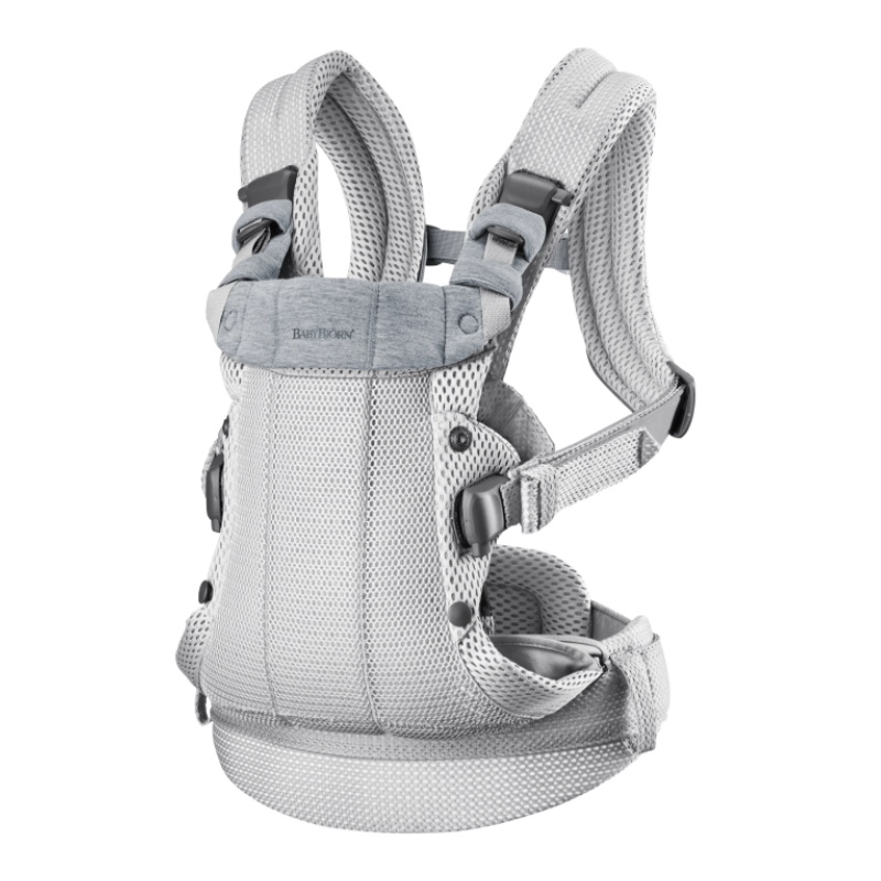BabyBjorn Baby Carrier Harmony (3D Mesh) - Silver + FREE Carrier Bib (worth $39!)