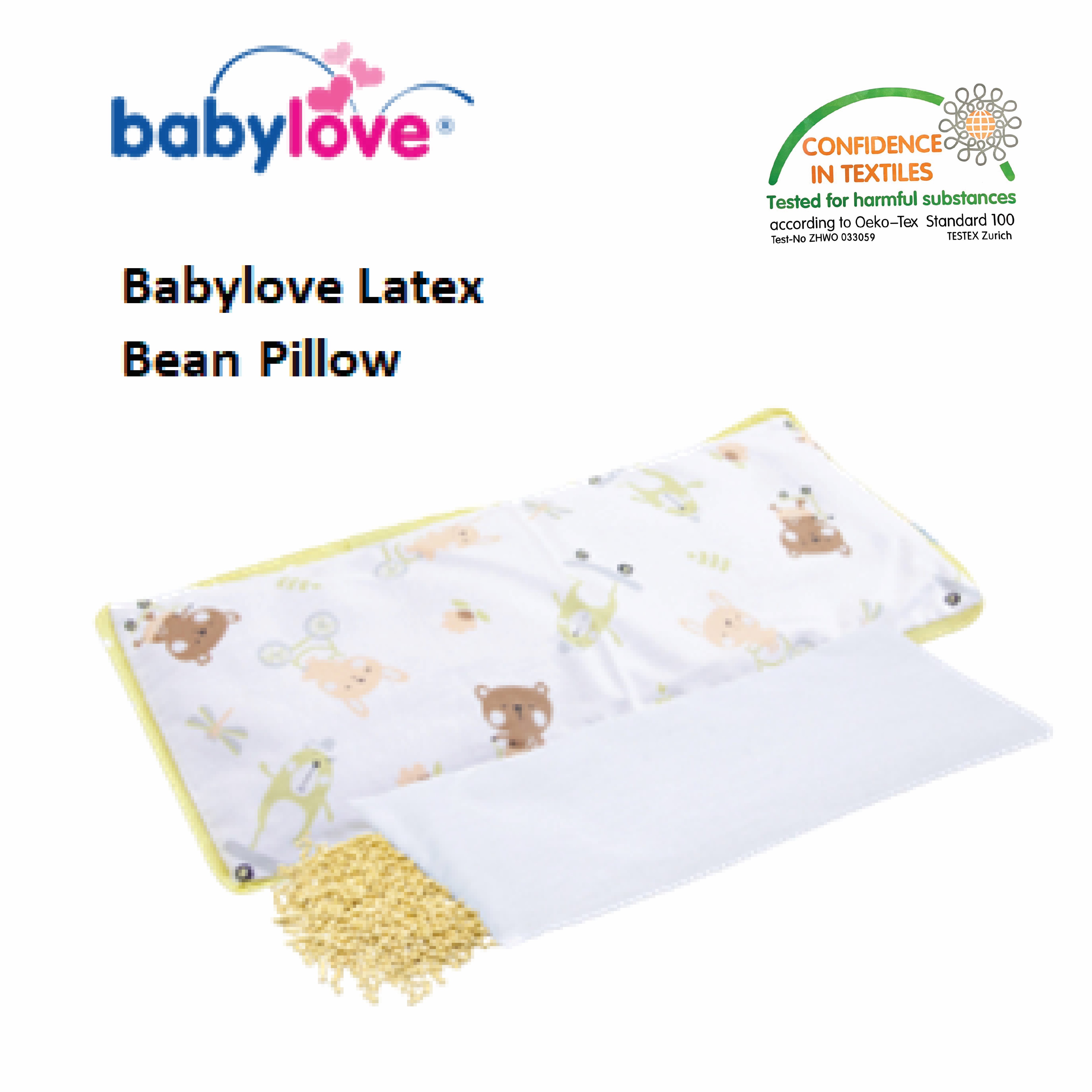 Babylove Latex Bean Pillow with Pillowcase (Assorted designs)