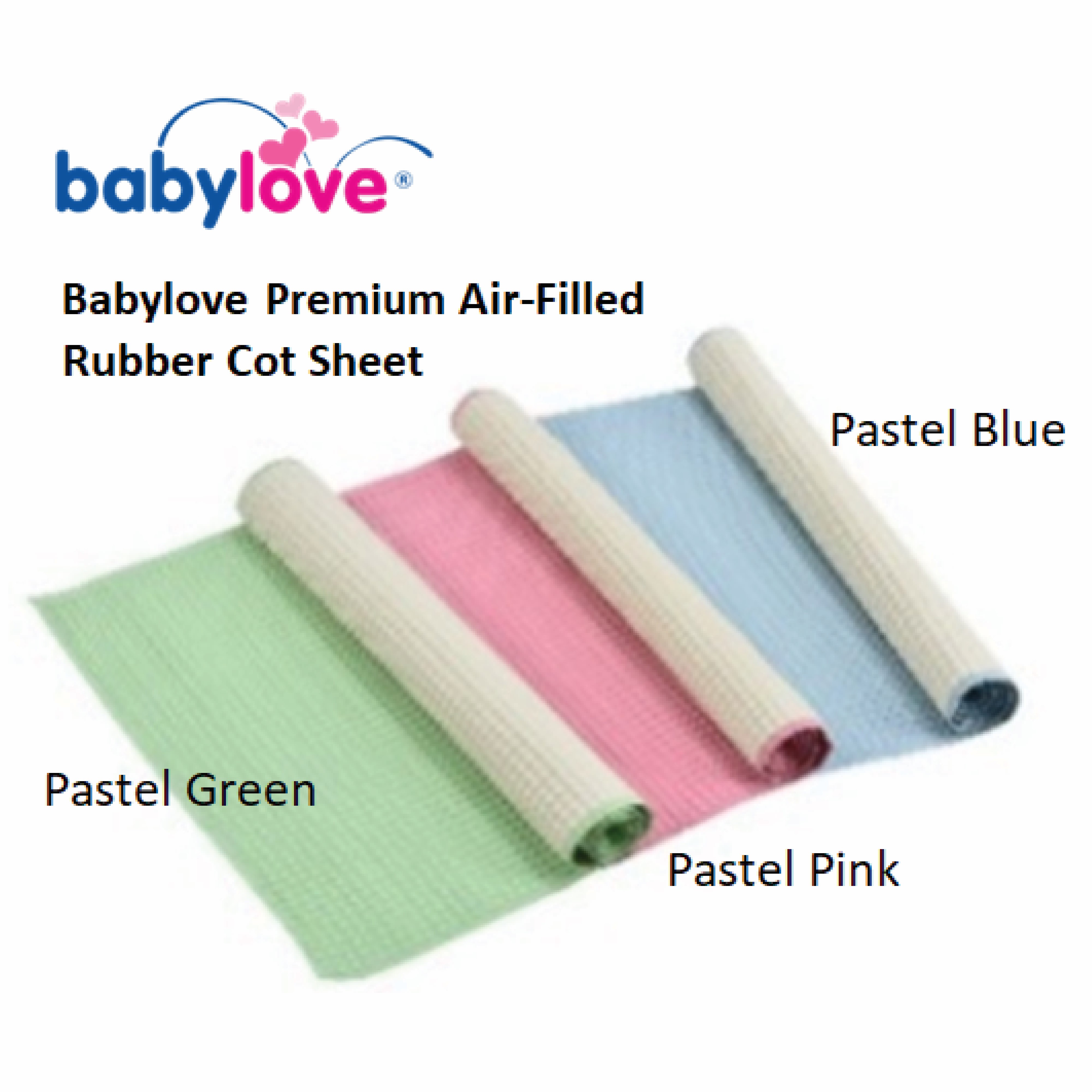 Babylove Rubber Cot Sheet - Regular Size 60 x 45cm / XL size 60 x 90cm
