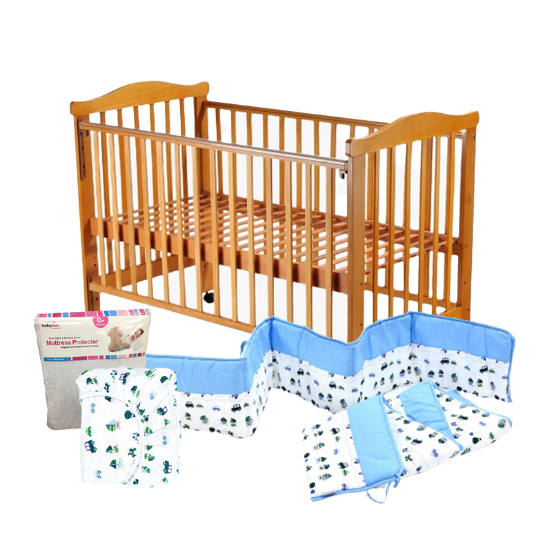 Babylove Best Basic Baby Cot - White / Natural