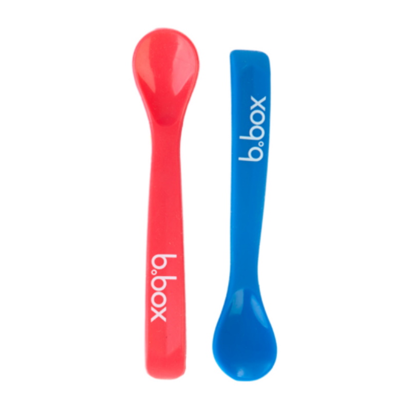 b.box Flexible Silicone Spoons 2pk - Red/Blue