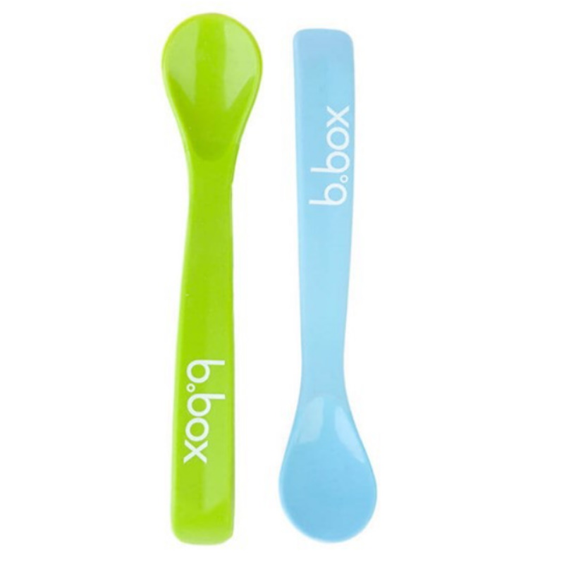 b.box Flexible Silicone Spoons 2pk - Green/Blue