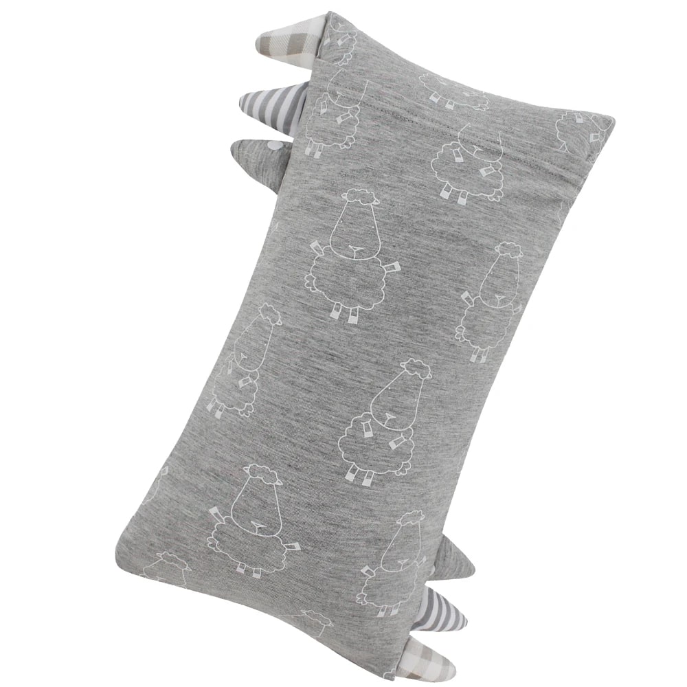 Baa Baa Sheepz Bed-Time Buddy Big Sheepz Grey with Stripe, Polka Dot & Checkers tag Grey - Medium